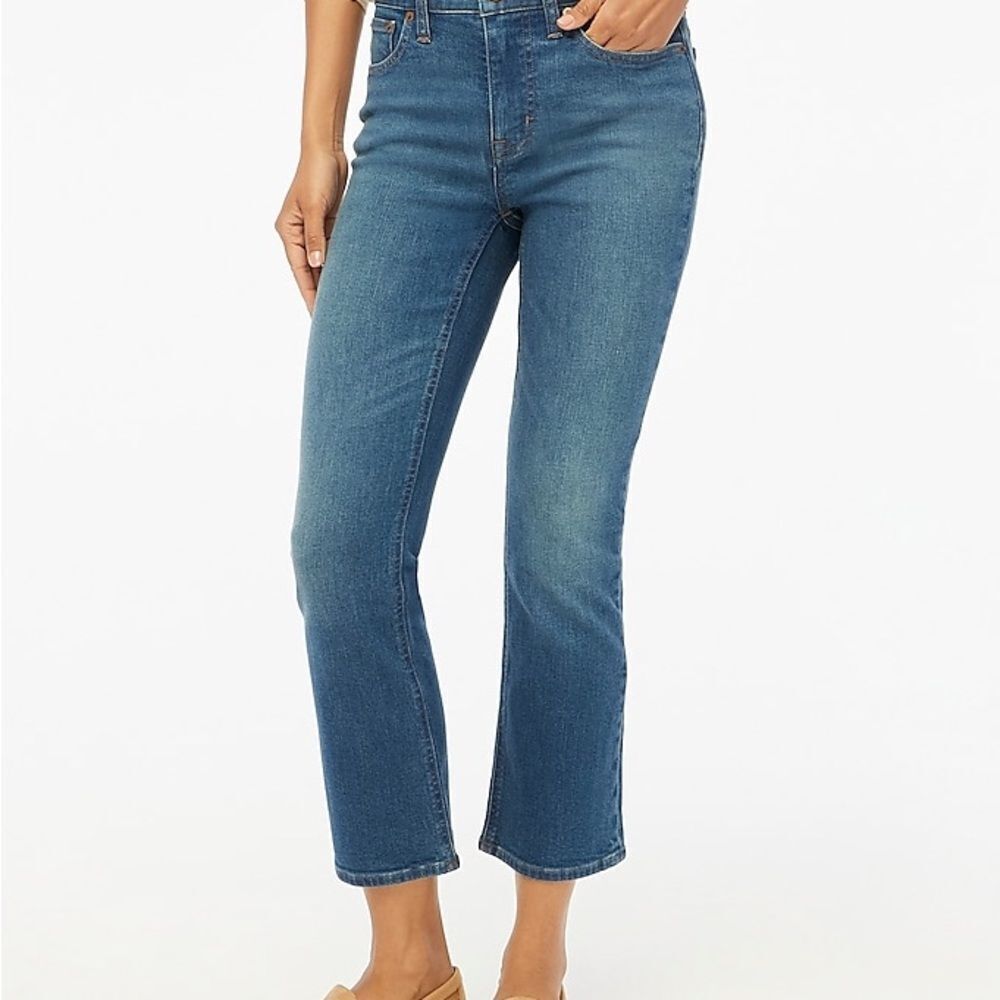 J. Crew Women's Billie Demi Boot Crop Medium Wash Jeans- Size 29